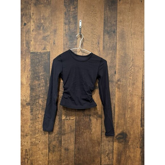 Lululemon All It Takes Long Sleeve Shirt *Ribbed Nulu Black Size 2 EUC - Picture 2 of 4